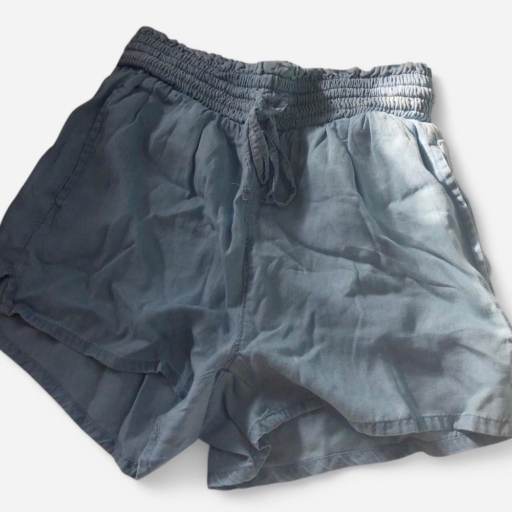 SO Womens XS Flowy Blue Shorts Elastic Waist Drawstrings Pockets NEW WITH TAGS